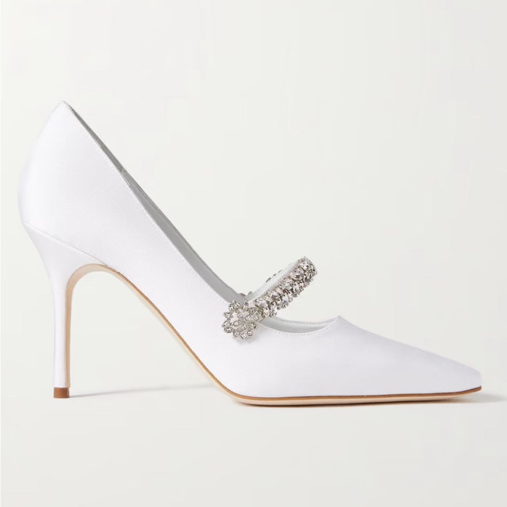 manolo blahnik kanemba 90 crystal-embellished faille pumps